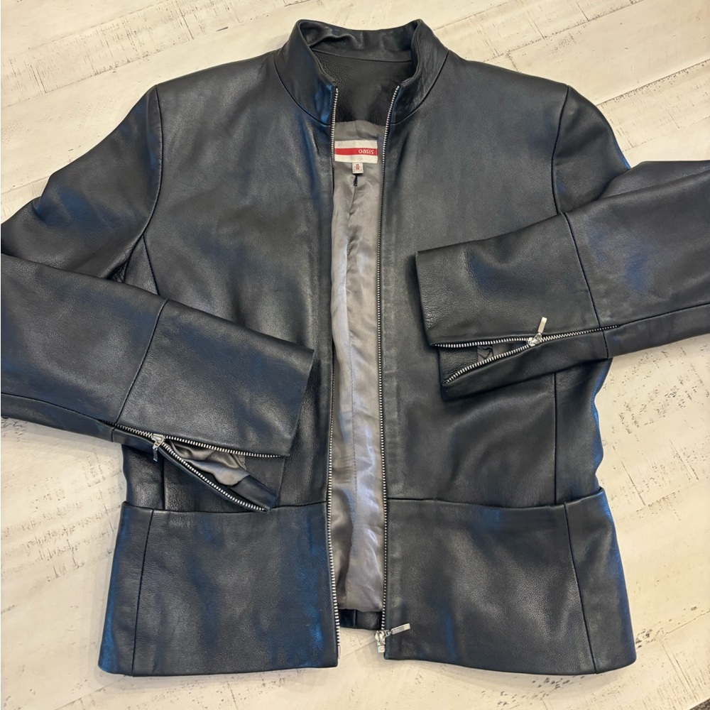 OASIS Butter Soft Genuine Leather Jacket, Size M